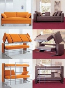 Sofa that converts to a bunk bed