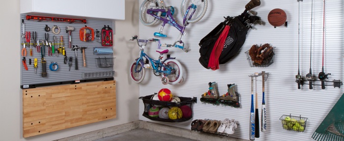 Garage Organization | Folding Workbench & Slatwall